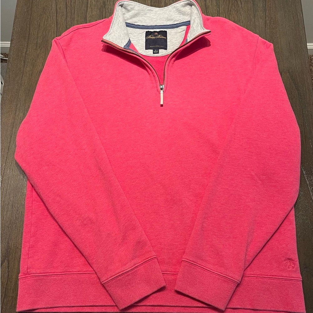 Brooks Brothers Men's Zip-Up Sweater in Red and Gray